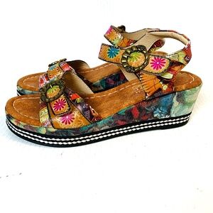 L'Artiste Spring Step FLAVOUR Wedge Sandals EU Size 41/9.5 -10 US Boho Artsy